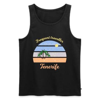 Voyageur fréquent à Tenerife - Débardeur bio Premium Homme - noir - Devant - Michal (187cm)