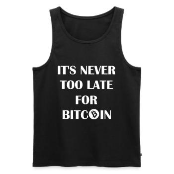 Never too late for Bitcoin - Men's Premium Organic Tank Top - black - Front - Michal (187cm)
