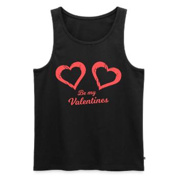 Be my Valentines Heart Brush - Men's Premium Organic Tank Top - black - Front - Michal (187cm)