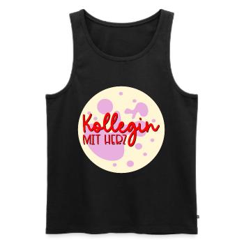 Danke Kollegin Herz - Männer Premium Bio Tank Top - Schwarz - Vorne - Michal (187cm)