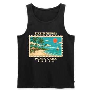 Dominikanische Republik Punta Cana Reisemarke - Männer Premium Bio Tank Top - Schwarz - Vorne - Michal (187cm)