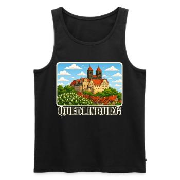 Quedlinburg - Männer Premium Bio Tank Top - Schwarz - Vorne - Michal (187cm)