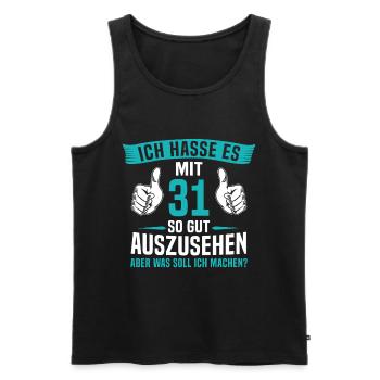 31 Jahre 31. Geburtstag Mann Frau 31 Jahre - Männer Premium Bio Tank Top - Schwarz - Vorne - Michal (187cm)