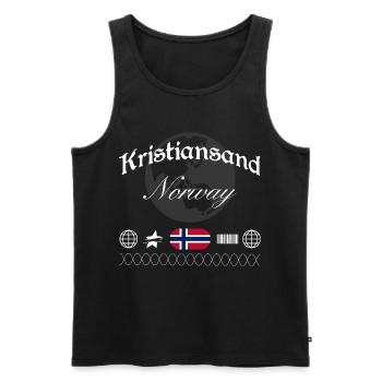 Souvenir de voyage pour le streetwear de Kristiansand Norway - Débardeur bio Premium Homme - noir - Devant - Michal (187cm)