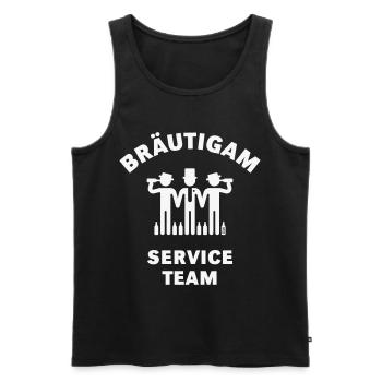 Bräutigam Service Team (JGA / Polterabend / White) - Männer Premium Bio Tank Top - Schwarz - Vorne - Michal (187cm)