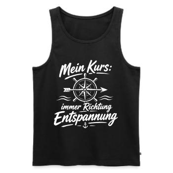 Mein Kurs: Immer Richtung Entspannung - Männer Premium Bio Tank Top - Schwarz - Vorne - Michal (187cm)
