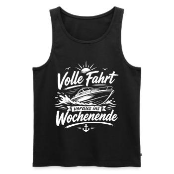 Volle Fahrt voraus ins Wochenende - Männer Premium Bio Tank Top - Schwarz - Vorne - Michal (187cm)