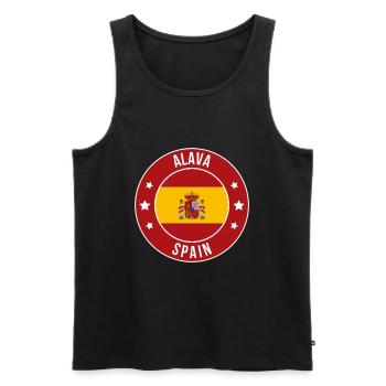 Drapeau circulaire d’Alava, Espagne - Débardeur bio Premium Homme - noir - Devant - Michal (187cm)