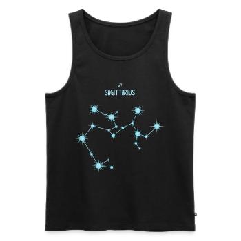 Sagittarius Zodiac Sign Star Constellation Blue - Men's Premium Organic Tank Top - black - Front - Michal (187cm)