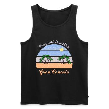 Gran Canaria Palmenstrand Retro - Männer Premium Bio Tank Top - Schwarz - Vorne - Michal (187cm)