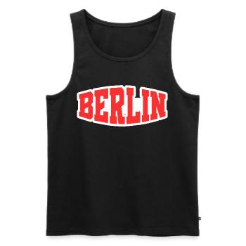 Berlin - Männer Premium Bio Tank Top - Schwarz - Vorne - Michal (187cm)