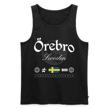 Örebro Schweden Streetwear Reise Souvenir - Männer Premium Bio Tank Top - Schwarz - Vorne - Michal (187cm)