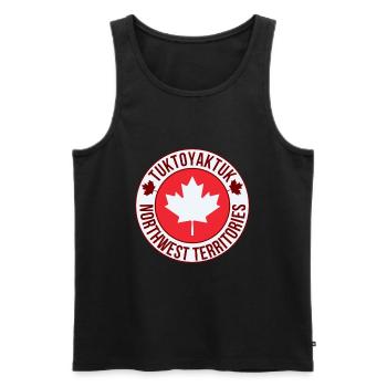 Northwest Territories Maple Emblem - Men's Premium Organic Tank Top - black - Front - Michal (187cm)