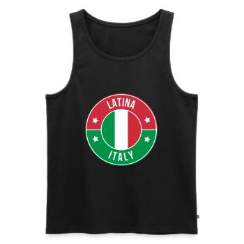 Latina Italy Crest - Men's Premium Organic Tank Top - black - Front - Michal (187cm)