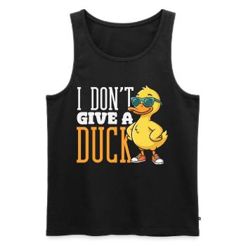 Motifs drôles de canards Citons amoureux de canards - Débardeur bio Premium Homme - noir - Devant - Michal (187cm)