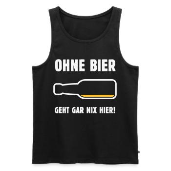 Ohne Bier Geht Gar Nix Hier! (Bierchen / NEG 2C) - Männer Premium Bio Tank Top - Schwarz - Vorne - Michal (187cm)