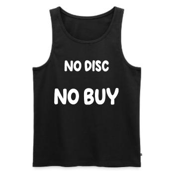 no disc no buy - Débardeur bio Premium Homme - noir - Devant - Michal (187cm)