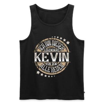 Kevin - Männer Premium Bio Tank Top - Schwarz - Vorne - Michal (187cm)