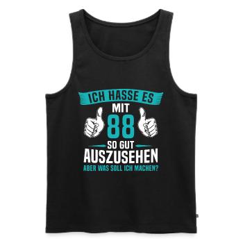 88 Jahre 88. Geburtstag Mann Frau 88 Jahre - Männer Premium Bio Tank Top - Schwarz - Vorne - Michal (187cm)