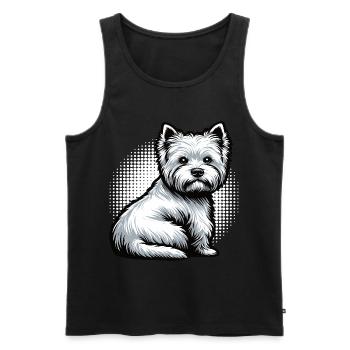 Propriétaire de Westie Westie Terrier des Highlands - Débardeur bio Premium Homme - noir - Devant - Michal (187cm)