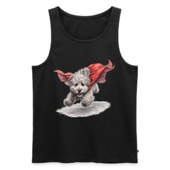 Super Dog Flying to the Rescue - Men's Premium Organic Tank Top - black - Front - Michal (187cm)