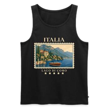 Italien Lago di Como Vintage Reisemarke - Männer Premium Bio Tank Top - Schwarz - Vorne - Michal (187cm)