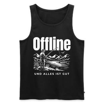 Offline Genuss - Männer Premium Bio Tank Top - Schwarz - Vorne - Michal (187cm)