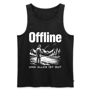 Offline am See - Männer Premium Bio Tank Top - Schwarz - Vorne - Michal (187cm)