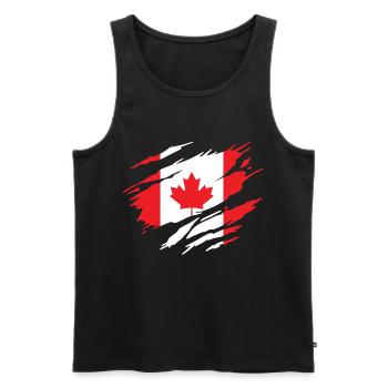 Canada Drapeau Canadien Canadienne - Débardeur bio Premium Homme - noir - Devant - Michal (187cm)