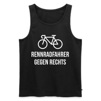Rennradfahrer Gegen Rechts (Radfahrer Rennrad / W) - Männer Premium Bio Tank Top - Schwarz - Vorne - Michal (187cm)