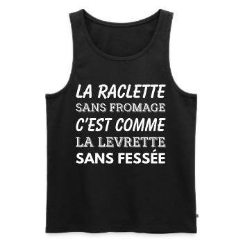 Raclette Cadeau humour personnalisé - Débardeur bio Premium Homme - noir - Devant - Michal (187cm)