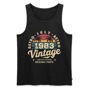 Vintage July 1983 Retro Limited Edition - Men's Premium Organic Tank Top - black - Front - Michal (187cm)