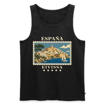 Spanien Eivissa Vintage Reisemarke - Männer Premium Bio Tank Top - Schwarz - Vorne - Michal (187cm)
