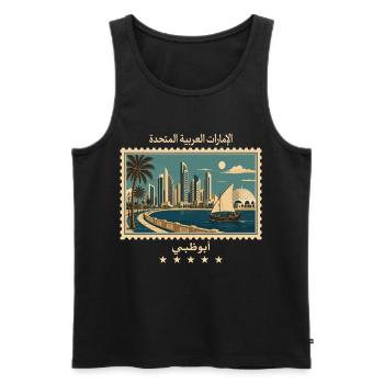 Abu Dhabi Vintage Reisemarke - Männer Premium Bio Tank Top - Schwarz - Vorne - Michal (187cm)
