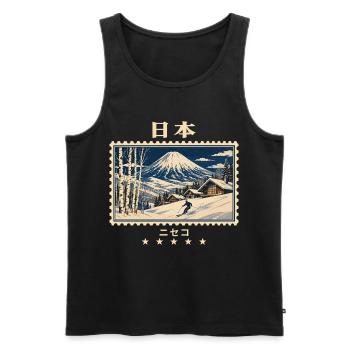 Japan Niseko Vintage Reisemarke - Männer Premium Bio Tank Top - Schwarz - Vorne - Michal (187cm)