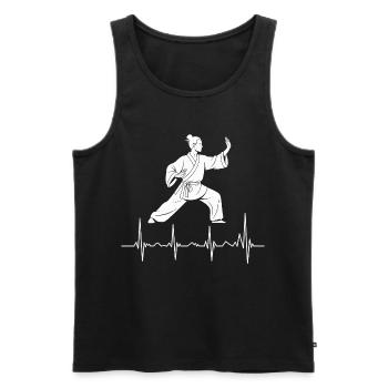 Tai Chi Zen Meditation – Chi Qigong Training - Men's Premium Organic Tank Top - black - Front - Michal (187cm)