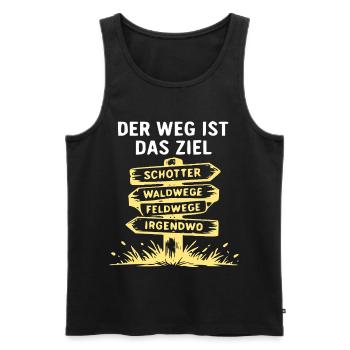 Der Weg ist das Ziel Naturpfad Wegweiser - Männer Premium Bio Tank Top - Schwarz - Vorne - Michal (187cm)