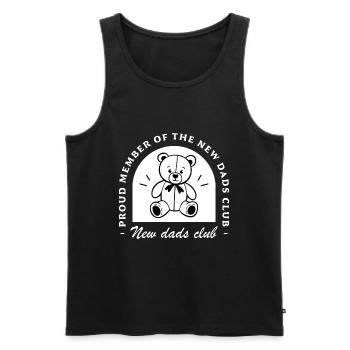 Première fête des pères du New Dads, Club des nouveaux papas - Débardeur bio Premium Homme - noir - Devant - Michal (187cm)
