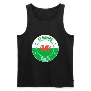 Emblème du Dragon gallois de St Davids - Débardeur bio Premium Homme - noir - Devant - Michal (187cm)