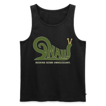 SNAIL – Humour sans hâte - Débardeur bio Premium Homme - noir - Devant - Michal (187cm)
