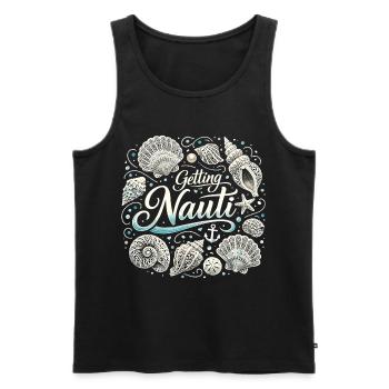Chemise féminine pour enterrement de vie de garçon maritime - Obtenir une coquille Nauti - Débardeur bio Premium Homme - noir - Devant - Michal (187cm)