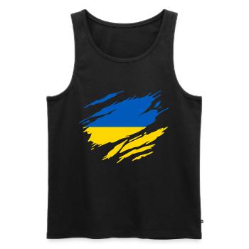 Ukraine Drapeau Ukrainien Ukrainienne - Débardeur bio Premium Homme - noir - Devant - Michal (187cm)