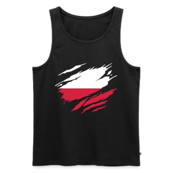 Pologne Drapeau Polonais Polonaise - Débardeur bio Premium Homme - noir - Devant - Michal (187cm)