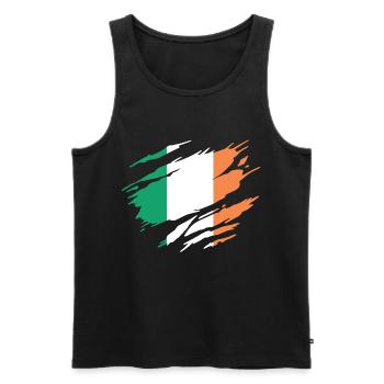 Irlande Drapeau Irlandais Irlandaise - Débardeur bio Premium Homme - noir - Devant - Michal (187cm)