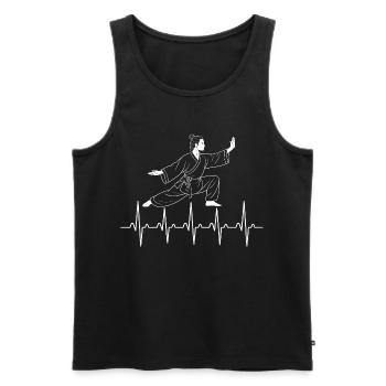 Tai Chi Zen Meditation – Chi Qigong Training - Men's Premium Organic Tank Top - black - Front - Michal (187cm)