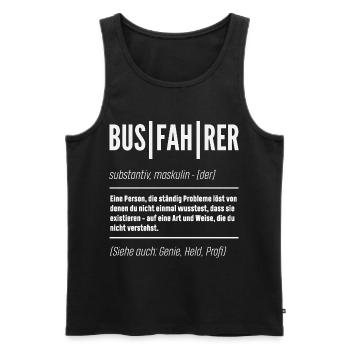 Busfahrer Definition Genie Held - Männer Premium Bio Tank Top - Schwarz - Vorne - Michal (187cm)