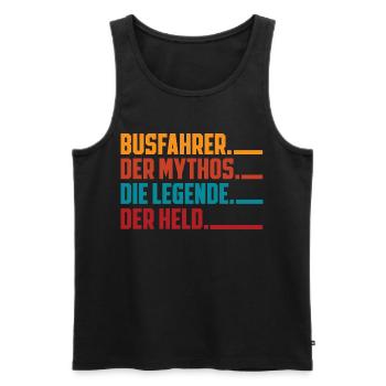 Busfahrer Mythos Legende Held - Männer Premium Bio Tank Top - Schwarz - Vorne - Michal (187cm)