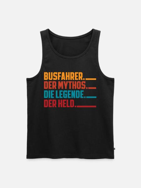 Busfahrer Mythos Legende Held - Männer Premium Bio Tank Top - Schwarz
