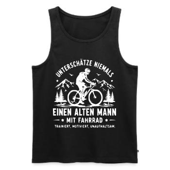 Radfahrer Altersweisheit Spruch - Männer Premium Bio Tank Top - Schwarz - Vorne - Michal (187cm)