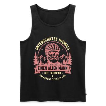 Unterschätze niemals alten Mann mit Fahrrad - Männer Premium Bio Tank Top - Schwarz - Vorne - Michal (187cm)
